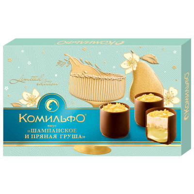 Изображение товара Конфеты Комильфо вкус шампанское и пряная груша шоколадные, 116г