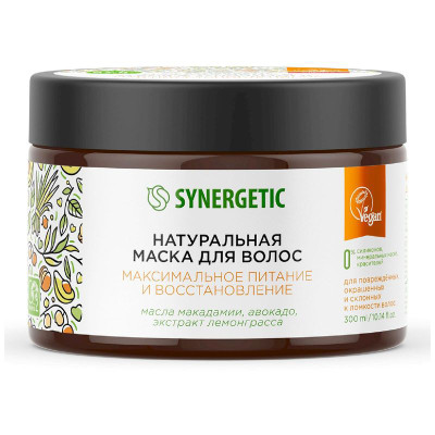 Изображение товара Маска Synergetic для волос Максимальное Питание и Восстановление натуральная, 300мл