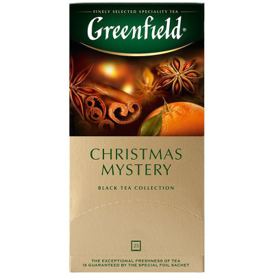 Изображение товара Чай Greenfield Christmas mystery чёрный в пакетиках, 25х1.5г