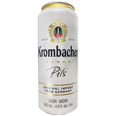 Изображение товара Пиво Krombacher Pils светлое пастеризованное фильтрованное, 24х500мл