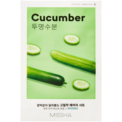 Изображение товара Маска для лица Missha Airy Fit Cucumber увлажняющая с экстрактом огурца для сухой кожи, 19г