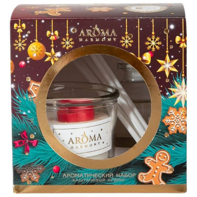 Изображение товара Набор Aroma Harmony диффузор+свеча ароматическая Каштановый пудинг