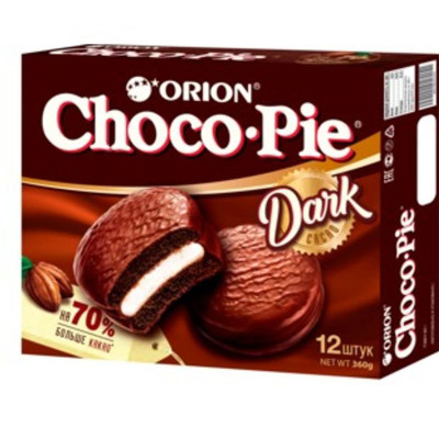 Изображение товара Пирожное Orion Choco Pie Dark в глазури 12x30г