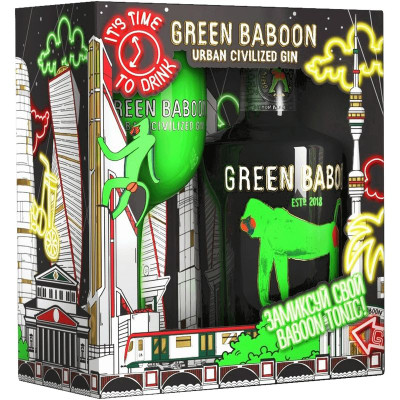 Изображение товара Джин Green Baboon в наборе с бокалом, 700мл