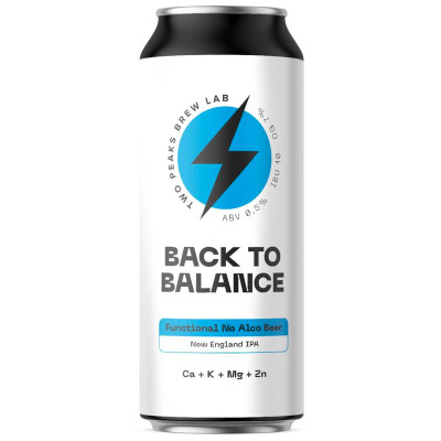 Изображение товара Пивной напиток безалкогольный Two Peaks Back To Balance нефильтрованный неосветленный пастеризованный, 450мл