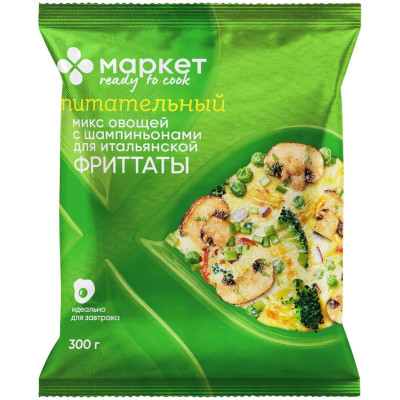 Изображение товара Микс овощей с шампиньонами для итальянской фриттаты замороженный Маркет 300г