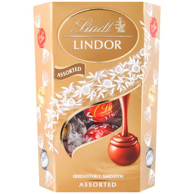 Изображение товара Конфеты Lindt ассорти из белого-молочного-горького шоколада с нежной тающей начинкой, 137г