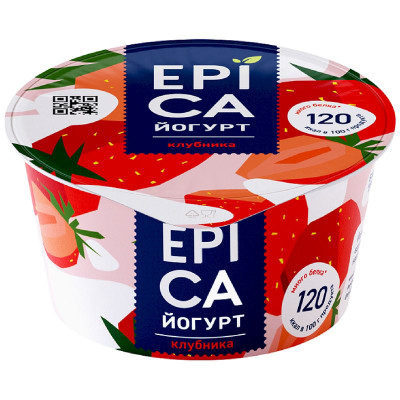 Изображение товара Йогурт Epica клубника 4.8%, 130г