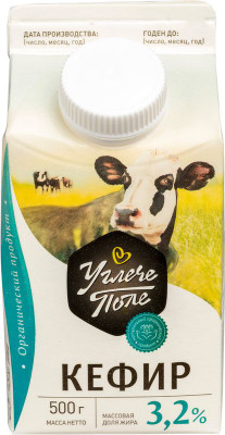 Изображение товара Кефир Углече Поле 3.2%, 500мл