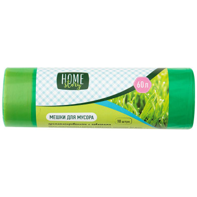 Изображение товара Мешки для мусора ароматизированные с завязками 10шт Home Story, 60л
