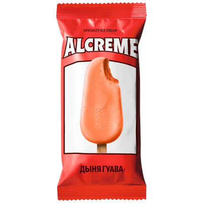 Изображение товара Мороженое Alcreme Дыня-гуава эскимо сливочное 12%, 70г