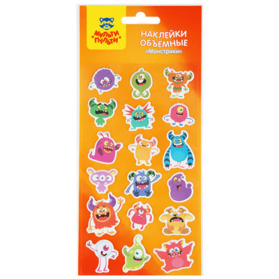 Изображение товара Наклейки Мульти-Пульти Монстрики объёмные в ассортименте