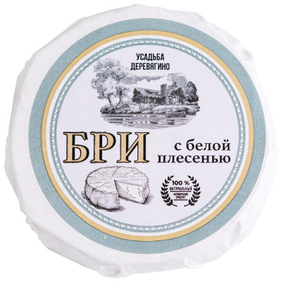 Изображение товара Сыр мягкий Усадьба Деревягино Бри с белой плесенью 45%, 150г