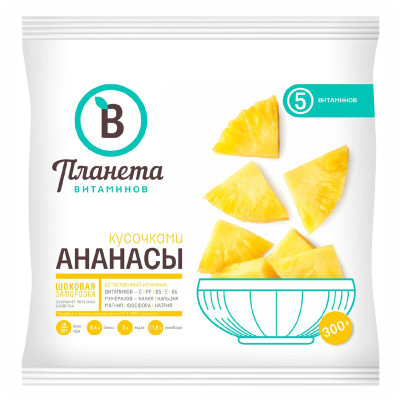 Изображение товара Ананасы Планета Витаминов быстрозамороженные, 300г