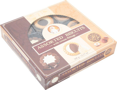 Изображение товара Печенье Santa Bakery Бискотти ассорти сдобное с кремовой начинкой, 345г