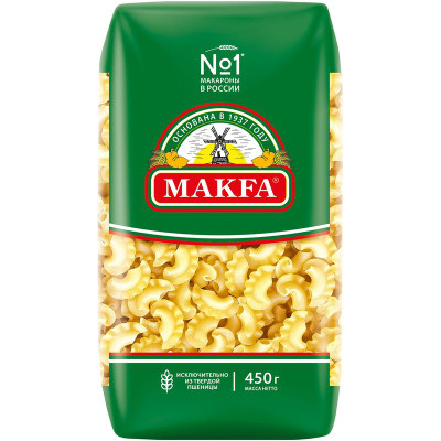 Изображение товара Макароны Makfa Петушиные гребешки, 450г