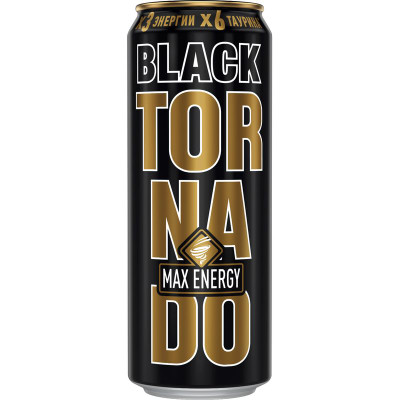 Изображение товара Напиток энергетический Tornado Max Energy Black тонизирующий газированный, 450мл