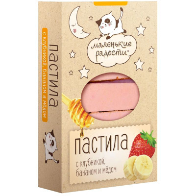 Изображение товара Пастила Маленькие радости с клубникой, бананом и медом, 95г
