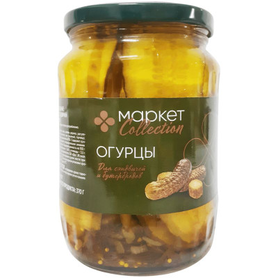 Изображение товара Огурцы для сэндвичей и бутербродов Маркет Collection, 670г