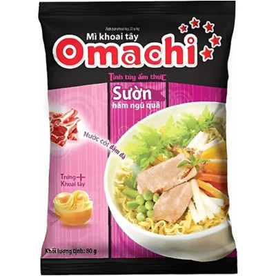 Изображение товара Лапша Omachi со вкусом супа на рёбрышках быстрого приготовления, 79г