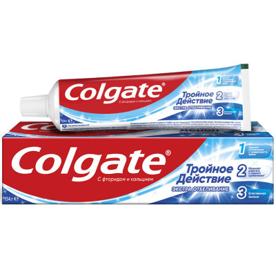 Изображение товара Зубная паста Colgate Тройное действие Экстра отбеливание для естественной белизны зубов, 100мл