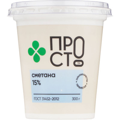 Изображение товара Сметана 15% Пр!ст, 300г
