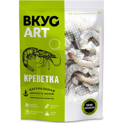Изображение товара Креветка Вкус Арт Ваннамей очищенная без вены с хвостом замороженная, 500г