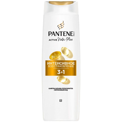 Изображение товара Шампунь-бальзам-ополаскиватель Pantene Pro-V интенсивное восстановление 3в1, 360мл