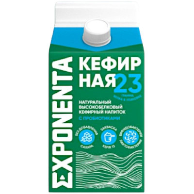 Изображение товара Напиток кефирный Exponenta обезжиренный высокобелковый, 450г