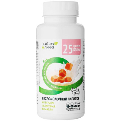 Изображение товара Напиток кисломолочный высокобелковый со вкусом сливочная карамель 0.5% Зелёная Линия, 210г