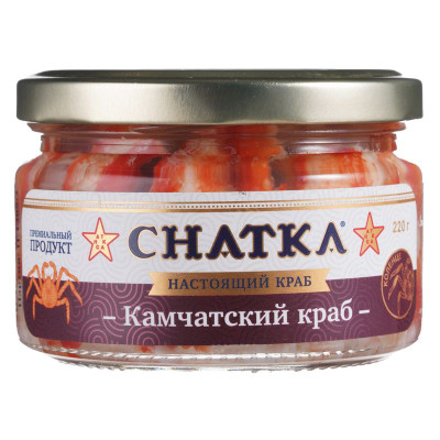Изображение товара Консервы Chatka из мяса краба камчатского коленце в солевой заливке, 220г