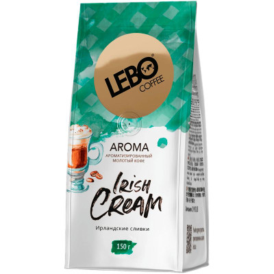 Изображение товара Кофе Lebo Irish Cream натуральный жареный молотый с ароматом ирландских сливок арабика, 150г
