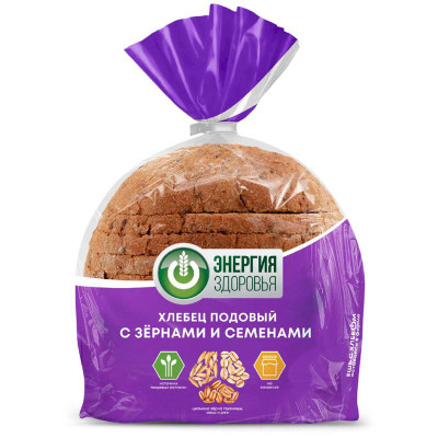 Изображение товара Хлебец Хлебный дом Подовый с зёрнами и семенами нарезка, 300г