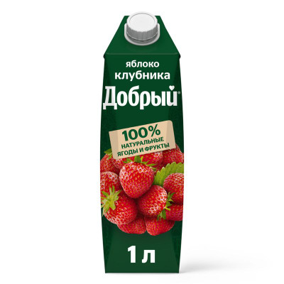 Изображение товара Напиток сокосодержащий Добрый из яблок и клубники, 1л