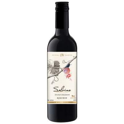 Изображение товара Вино Solvino Россия красное полусладкое 10-12%, 375мл