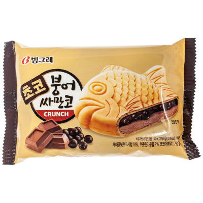 Изображение товара Мороженое Binggrae Сэндвич рыбка шоколадный 8.96%, 90г