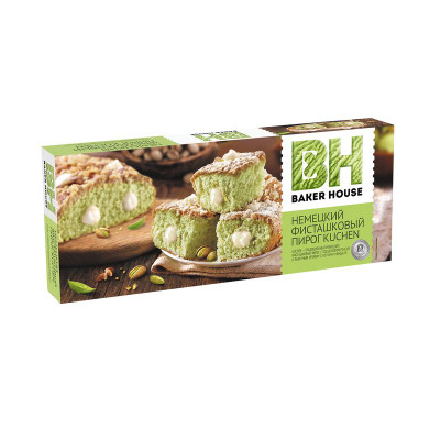 Изображение товара Пирог Baker House Kuсhen бисквитный фисташковый, 350г