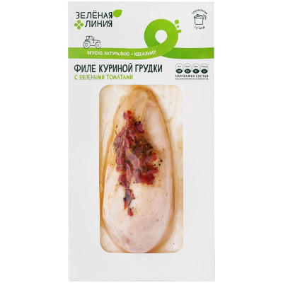 Изображение товара Филе куриной грудки с вялеными томатами запечённое Зелёная Линия, 182г