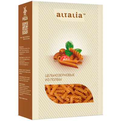 Изображение товара Макароны Altalia Спираль из полбы цельнозерновые, 400г