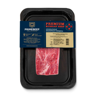 Изображение товара Стейк Primebeef Флэт Аэрон из мраморной говядины, 250г