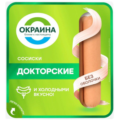 Изображение товара Сосиски Окраина Докторские варёные, 300г