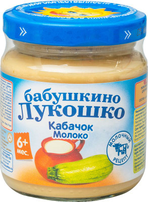 Изображение товара Пюре Бабушкино лукошко из кабачка с молоком с 6 месяцев, 100г