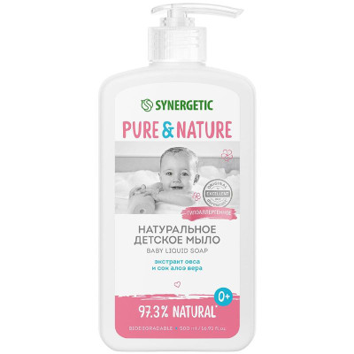 Изображение товара Мыло Synergetic натуральное гипоаллергенное жидкое детское 0+, 500мл