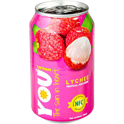 Изображение товара Напиток You Vietnam безалкогольный негазированный с содержанием сока тропических фруктов личи, 330мл