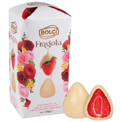 Изображение товара Клубника Bolci сублимированная в белом шоколаде, 120г