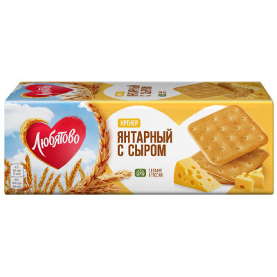 Изображение товара Крекер Любятово Янтарный с сыром, 204г