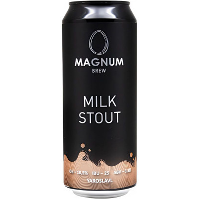 Изображение товара Пиво Магнум Милк Стаут светлое нефильтрованное, 450мл