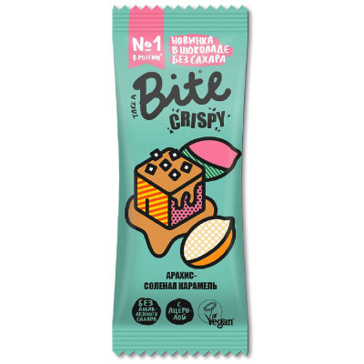 Изображение товара Батончик Bite Crispy шоколадный арахис-солёная карамель, 45г