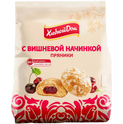 Изображение товара Пряники Хлебный Дом с вишневой начинкой, 300г