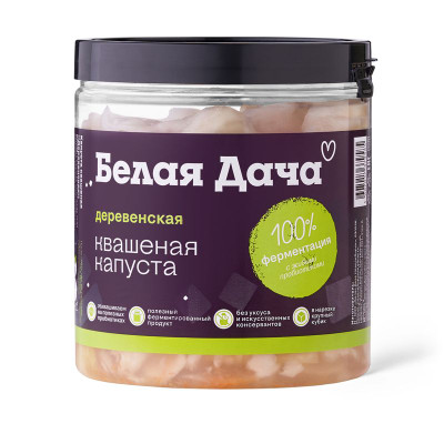 Изображение товара Капуста Белая Дача Деревенская квашеная крупная нарезка, 450г